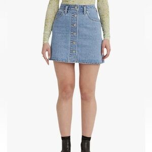 Levi's Blue Button-Up Mini Skirt
